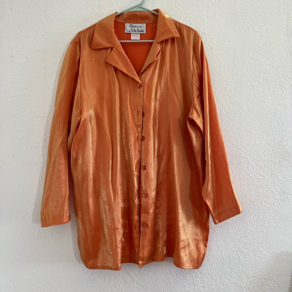 Orange button up top